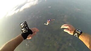 Maybe if she flaps fast enough she won't need the parachute