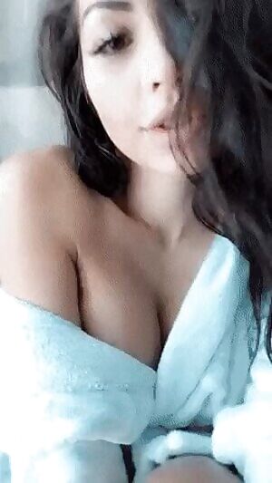 Beautiful brunette after shower