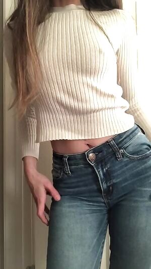 Wiggling out of my super tight high waisted jeans