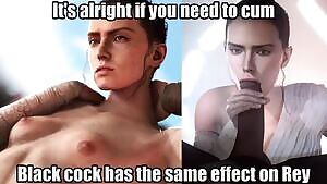 Rey can't keep her mouth off of big black cocks