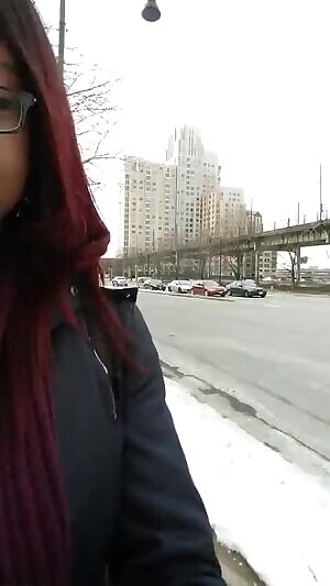 Walking and pulling the tits out