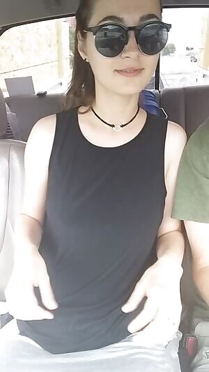 Exposed while he drives...