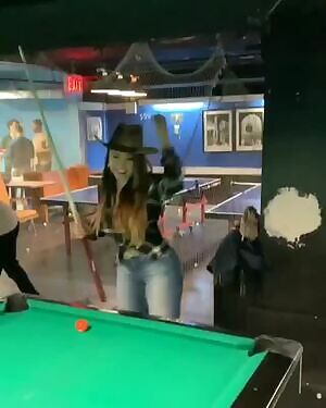 Thicc Asian hottie, dressed all Texan.