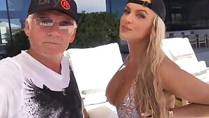 Showing off her bust for maxim