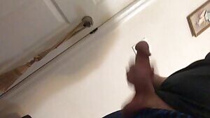 Stroking my big white cock