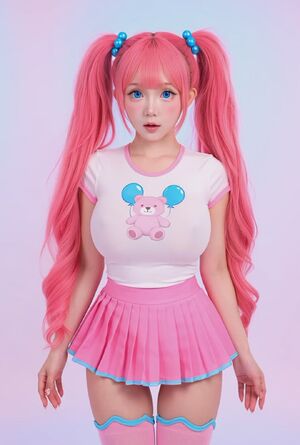 Not Nude Blue Eyes Cosplay Cute