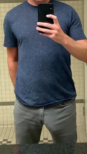Letting my bulge out at work.