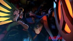 Mercy, Widow, D.va threesome