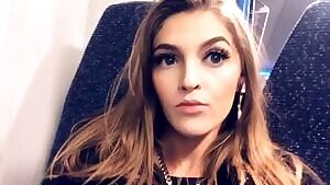 Flashing her little tittys on the train home 🏠