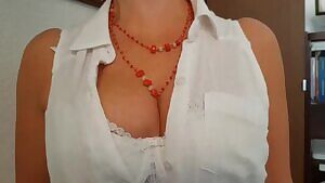 openin g my blouse at the office