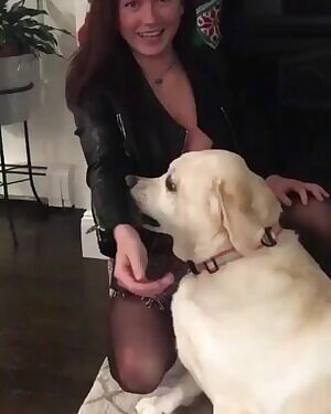 A girl and her dog