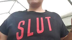 Only sluts lash outside in front of restaurants.