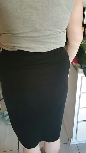 The moment my sexy wife realized how much she loves showing off. She didn't know this was see through until I pointed it out. She didn't change and happily wore this top work. She loves to read and respond to your naughty comments.