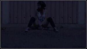 Redhead public video shoot