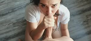 Blowjob ASMR Cute Deepthroat Handjob POV