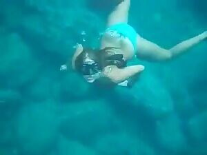 Diving Girl Embarrassed Nipslip