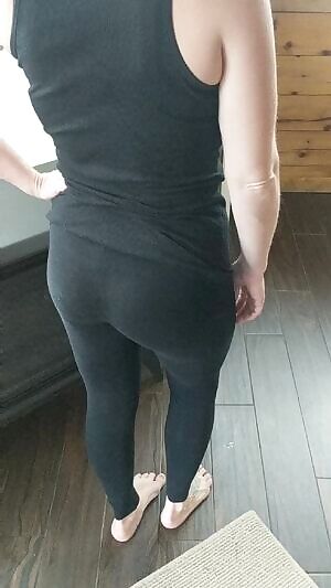 Wife ready to go shopping does she fit her pants good?