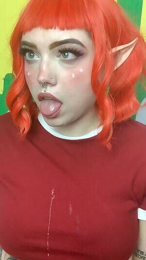 Orange haired drool girl