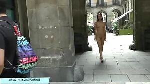 Jenny's public nudity in barcelona
