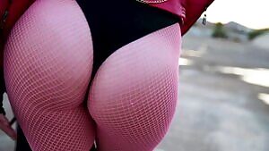 Jessica Nigri smacking her ass in a one piece bathing suit and fishnets took care of my morning wood.