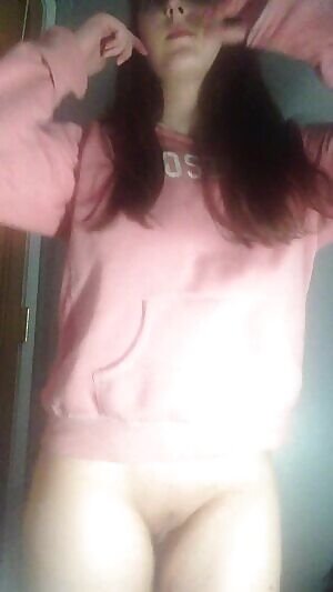 My sweatshirt matches my butt plug