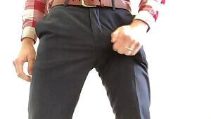 Shows up pretty well in blue slacks too