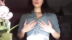 Showing off her tits