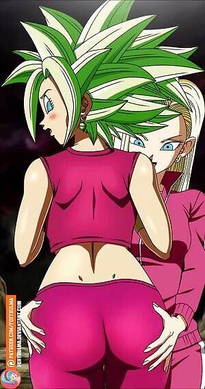 Android 18 playing with kefla's ass