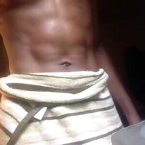 Teasing with a towel