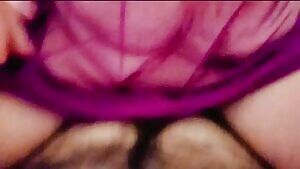 I'm taking him for a ride in my sheer lingerie