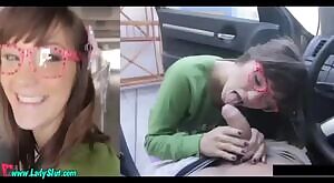 Nerdy girl loves risky public fucking