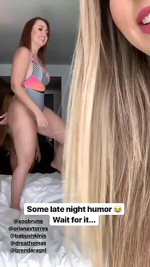 Cliche jumping on bed