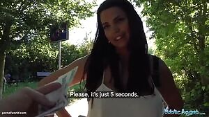 Public Agent Chloe Lamour gets her big boobs jizzed on for c