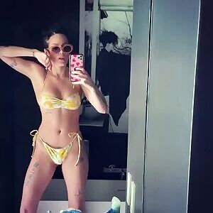 Halsey dancing in a bikini