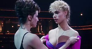 After fantasizing about her since Saved By The Bell, Gina Gershon probably signed on for Showgirls the second she read that she would get to softly caress Elizabeth Berkley's perky tits in this scene .
