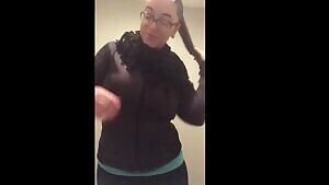 Stripping in the office bathroom