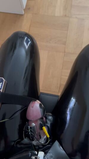 Shiny Chastity Femdom Latex Rubber