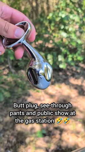 Plugged AssholeBehindThong Butt Plug Buttplug Public