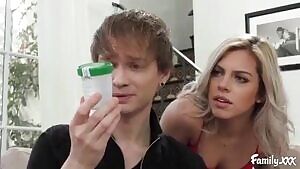 Allie Nicole - Hot blonde teen offers to help out her stepbro