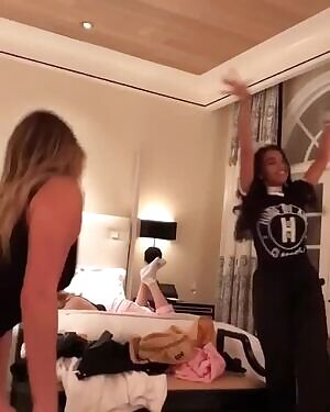 Lie Marie Johnson twerking on a onepiece