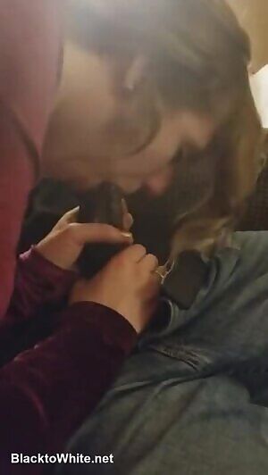 GF Sucking Her First BBC Bull