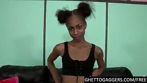 Stupid hood rat bitch is just happy to be with a White man no matter how bad she’s treated