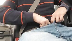 Pulling my fat cock out for a piss