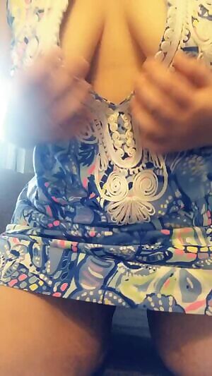 Pretty dress, even prettier pussy.