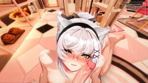Vtuber Anime Blowjob Catgirl Cockslap