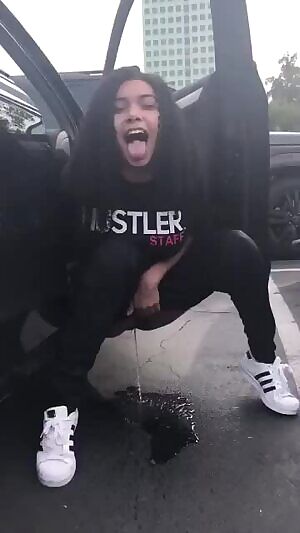 Aaliyah Hadid in the parking lot