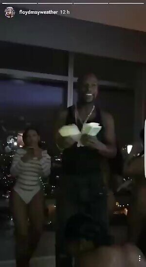 Mayweather's victory party