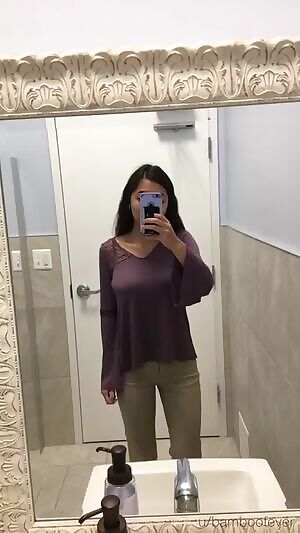 a quick boob flash in the bathroom at work 😈