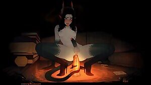 Demoness riding her dildo