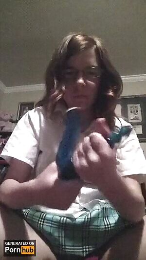 Schoolgirl takes a break from studying